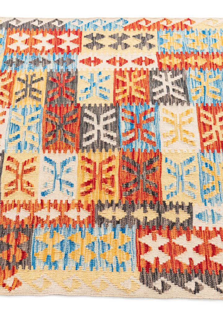 3' 6 x 6' 6 Hand Woven Kilim Maymana Wool Rug