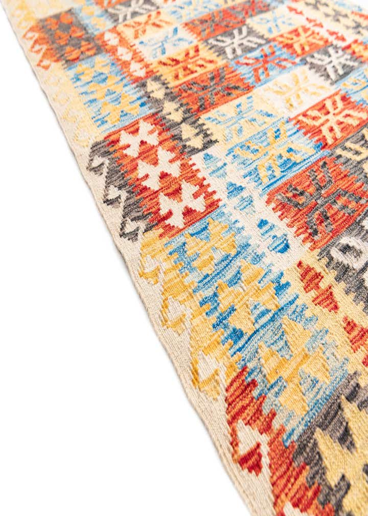 3' 6 x 6' 6 Hand Woven Kilim Maymana Wool Rug
