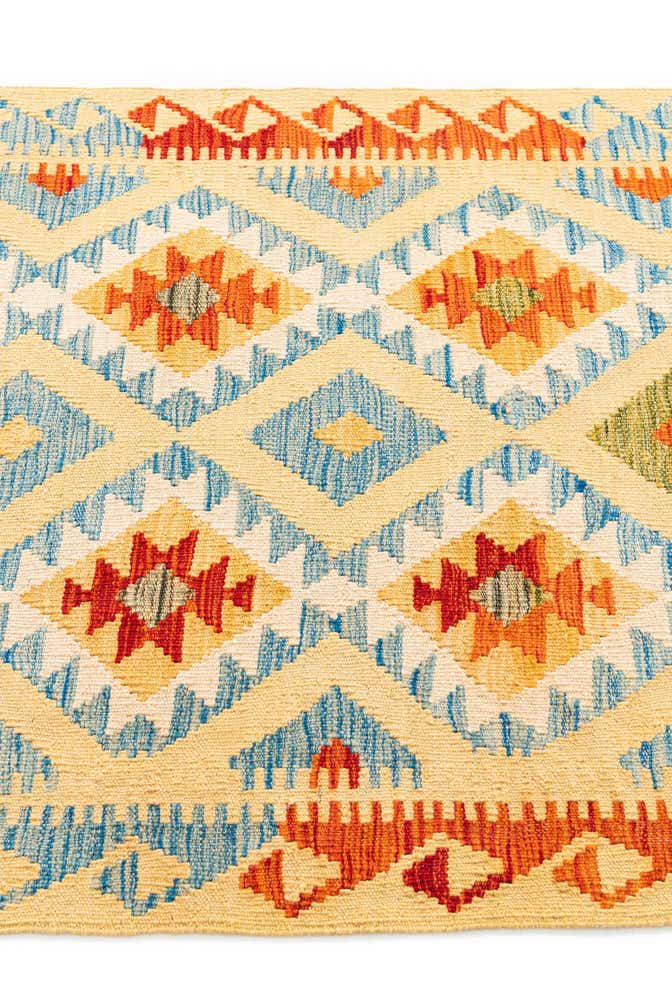 3' 4 x 6' 6 Hand Woven Kilim Maymana Wool Rug