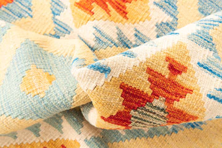 3' 4 x 6' 6 Hand Woven Kilim Maymana Wool Rug