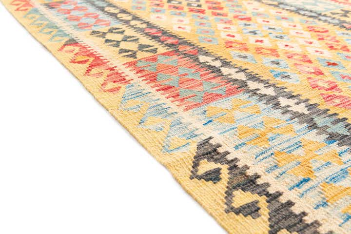 110cm x 205cm Handgewebt Kilim Maymana Wolle Teppich