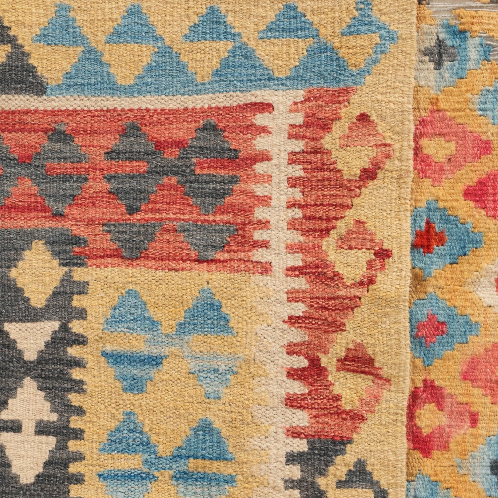 110cm x 205cm Tejido a mano Kilim Maymana Alfombra Lana