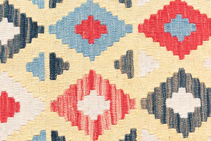 Detail image of 4' 5 x 6' 3 Hand Woven Kilim Maymana Wool Rug