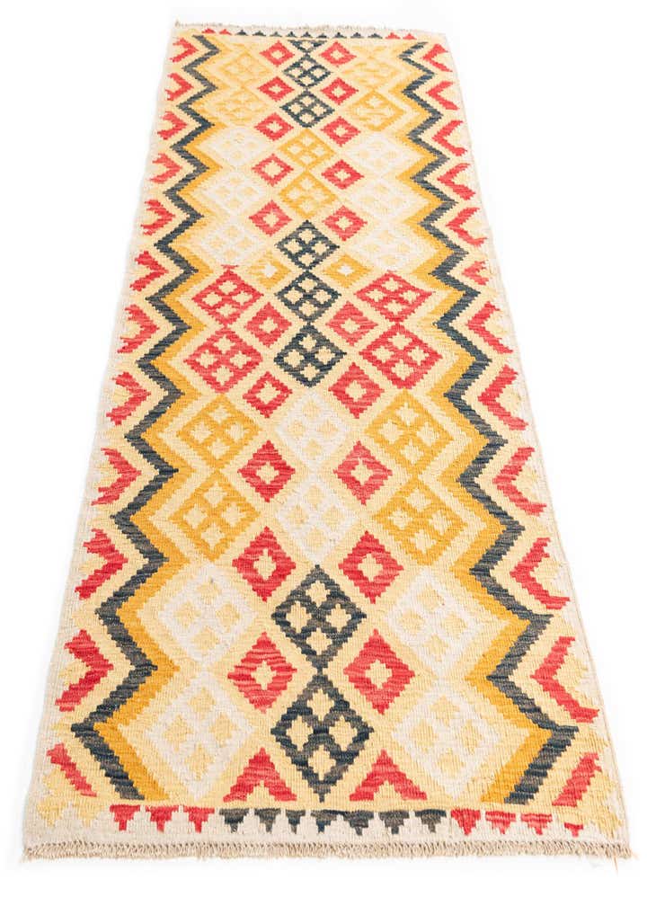 3' 6 x 6' 5 Hand Woven Kilim Maymana Wool Rug