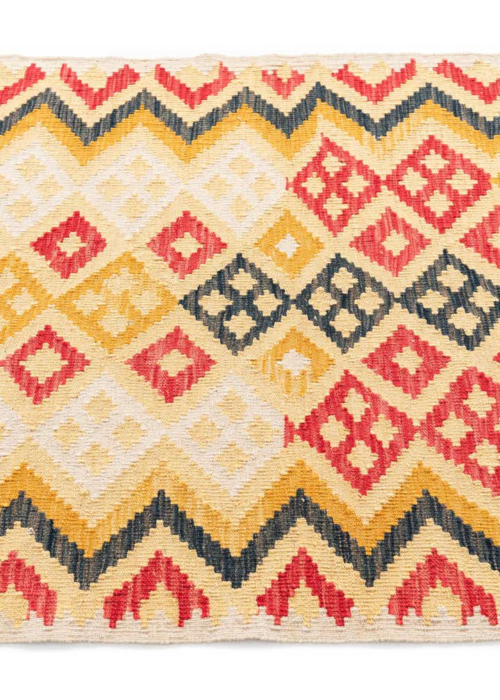 3' 6 x 6' 5 Hand Woven Kilim Maymana Wool Rug