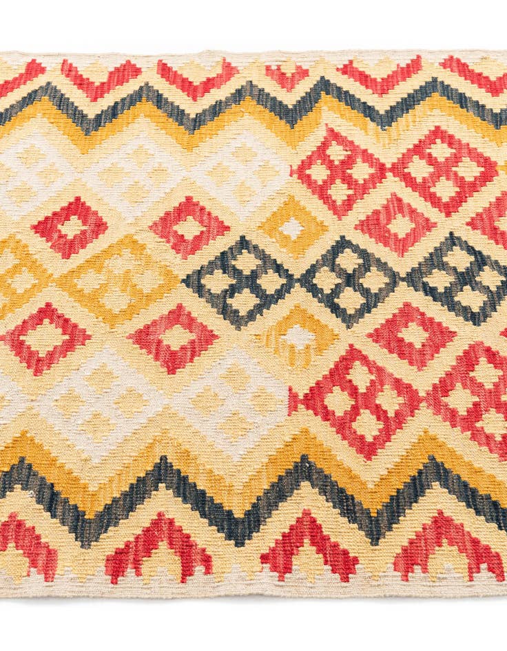 Detail image of 3' 6 x 6' 5  Hand Woven Kilim Maymana Wool Rug