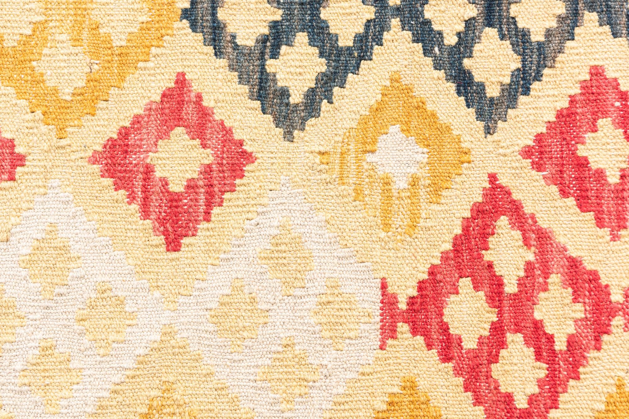 3' 6 x 6' 5 Hand Woven Kilim Maymana Wool Rug