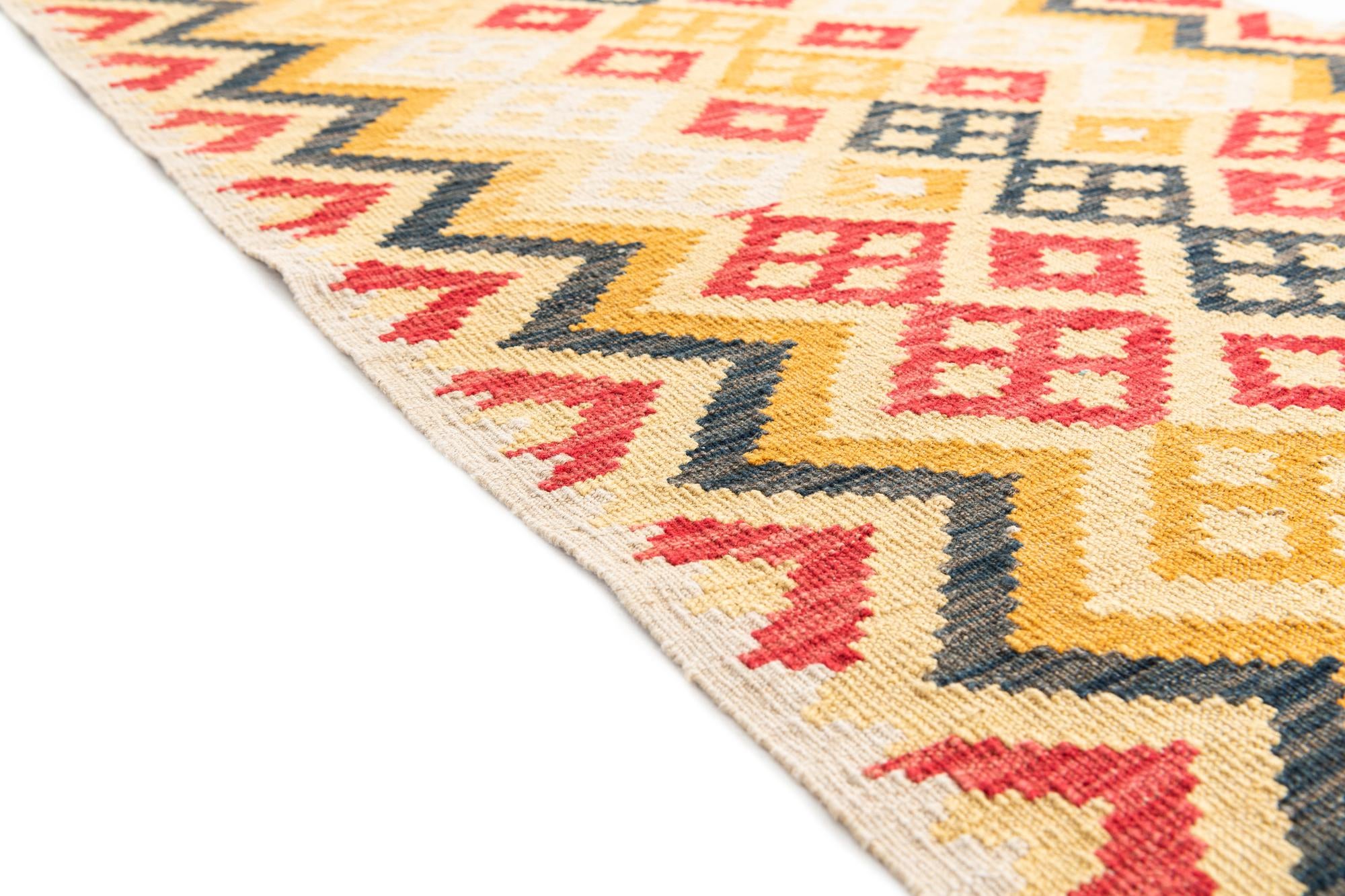 3' 6 x 6' 5 Hand Woven Kilim Maymana Wool Rug