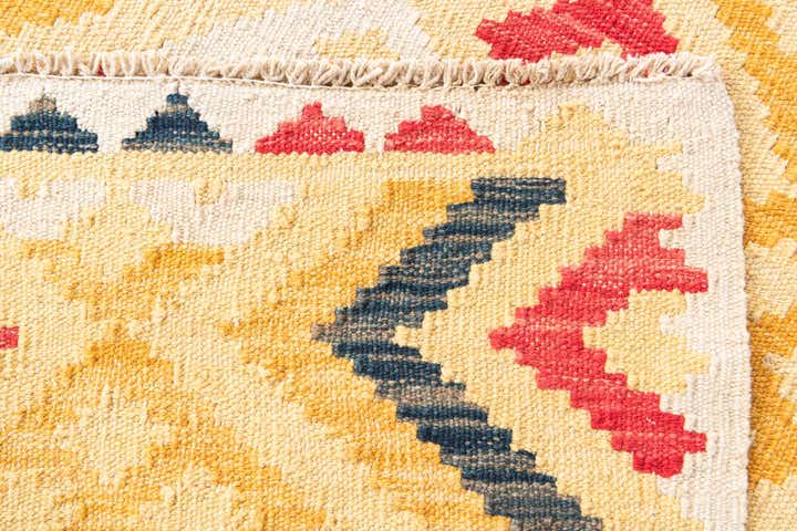 3' 6 x 6' 5 Hand Woven Kilim Maymana Wool Rug