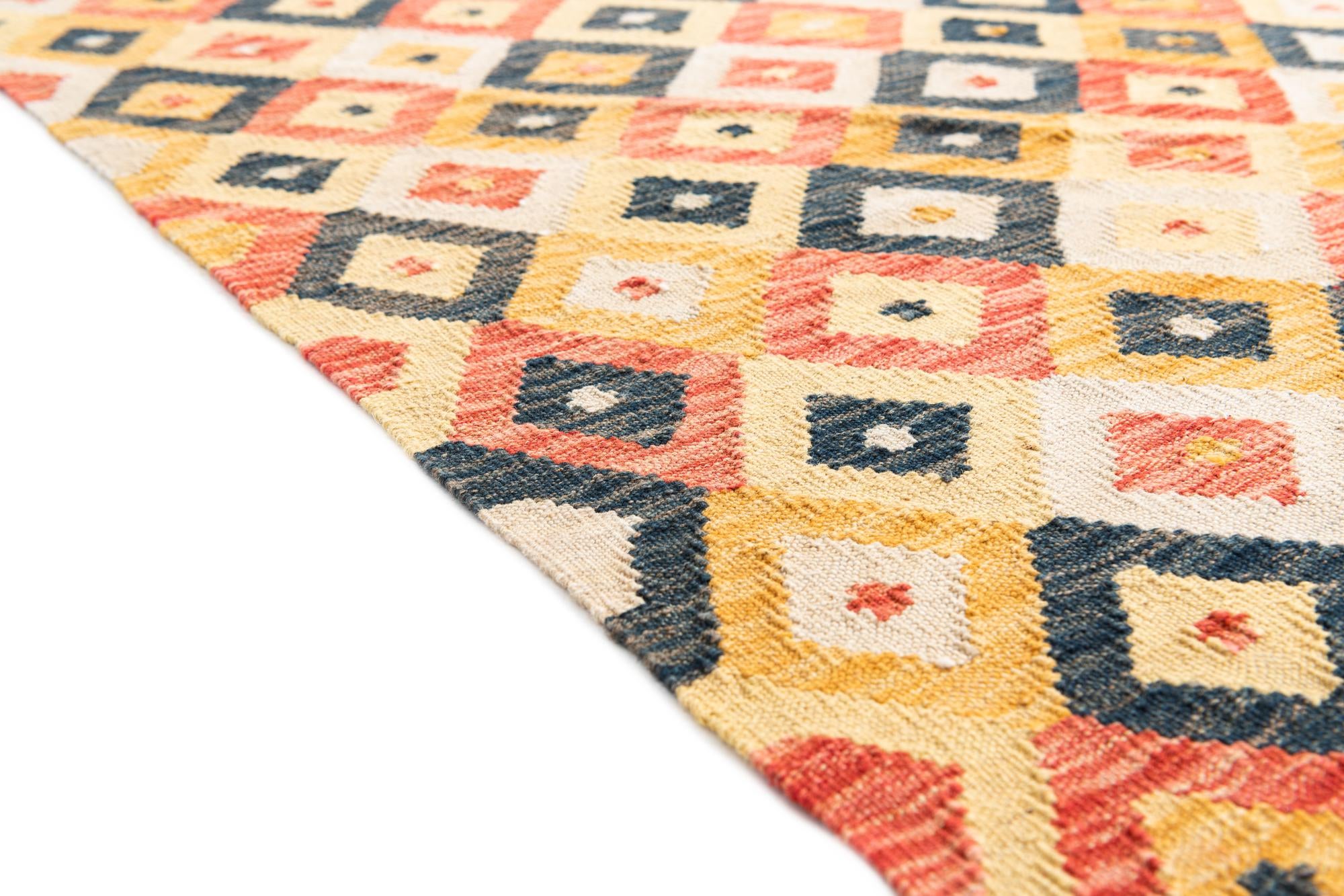 4' 1 x 5' 7 Hand Woven Kilim Maymana Wool Rug