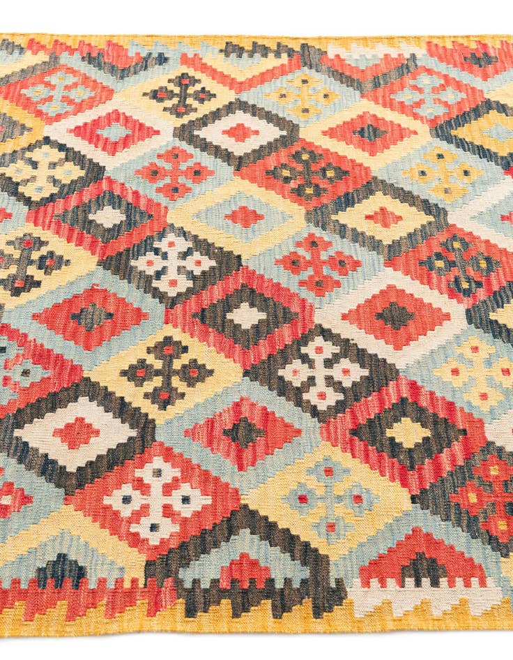 Detail image of 4' 3 x 5' 8  Hand Woven Kilim Maymana Wool Rug