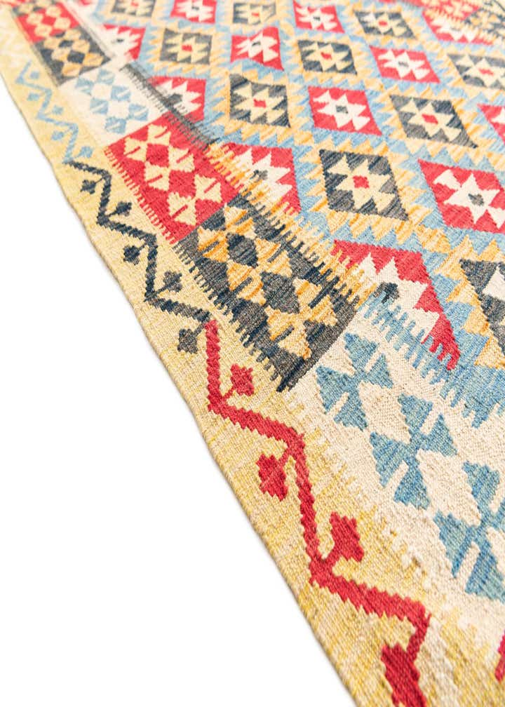 4' 4 x 5' 9 Hand Woven Kilim Maymana Wool Rug