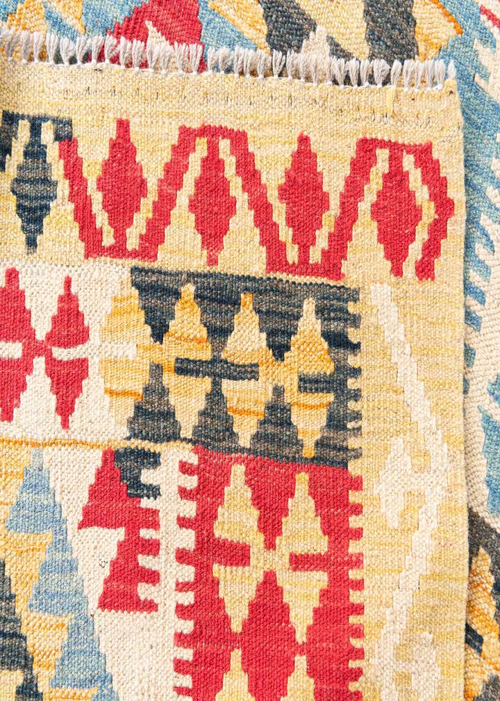 4' 4 x 5' 9 Hand Woven Kilim Maymana Wool Rug