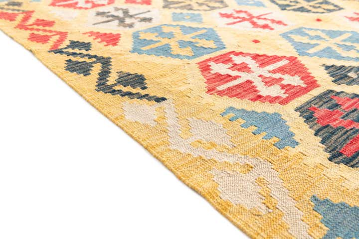 4' 2 x 6' Hand Woven Kilim Maymana Wool Rug