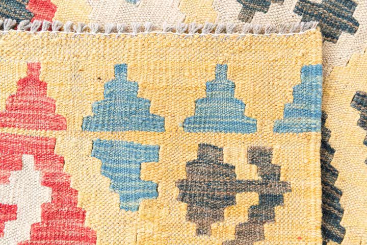 4' 2 x 6' Hand Woven Kilim Maymana Wool Rug