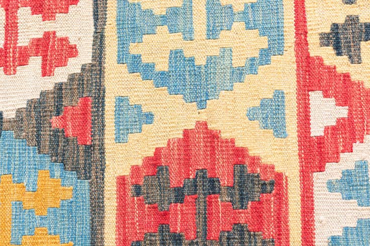Detail image of 4' 3 x 5' 8 Hand Woven Kilim Maymana Wool Rug