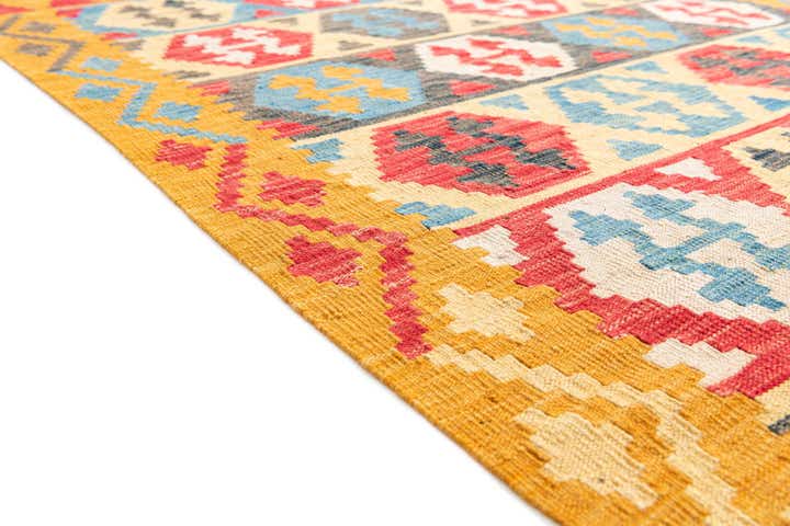 4' 3 x 5' 8 Hand Woven Kilim Maymana Wool Rug