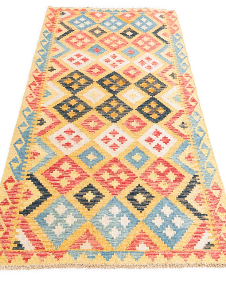 Detail image of 4' 2 x 5' 8  Hand Woven Kilim Maymana Wool Rug