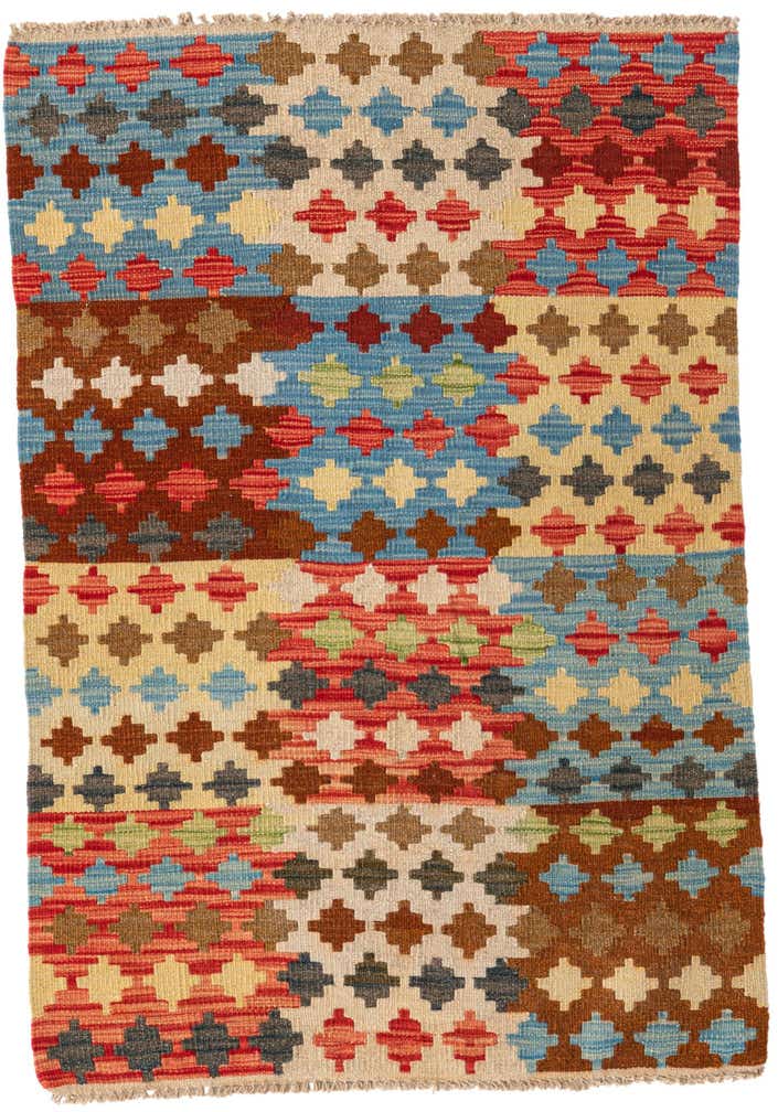 2' 9 x 4' 1 Hand Woven Kilim Maymana Wool Rug