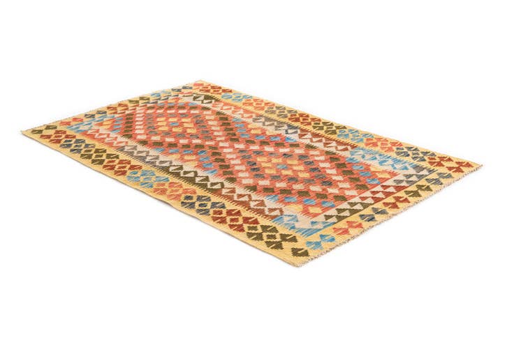 Detail image of 3' 2 x 5' Hand Woven Kilim Maymana Wool Rug