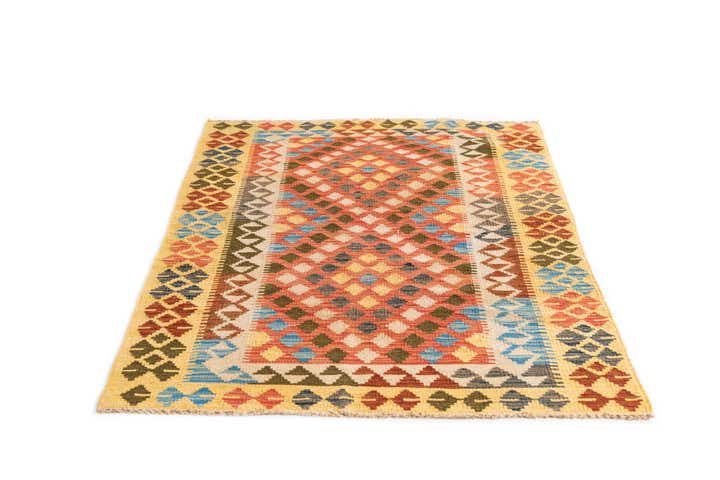 3' 2 x 5' Hand Woven Kilim Maymana Wool Rug