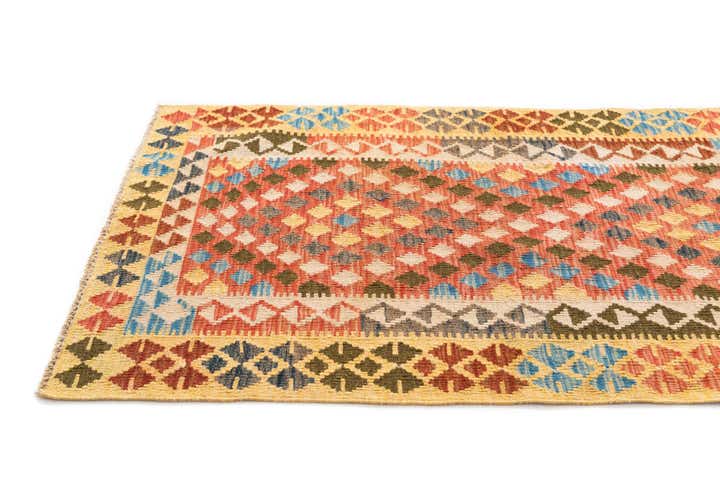 3' 2 x 5' Hand Woven Kilim Maymana Wool Rug