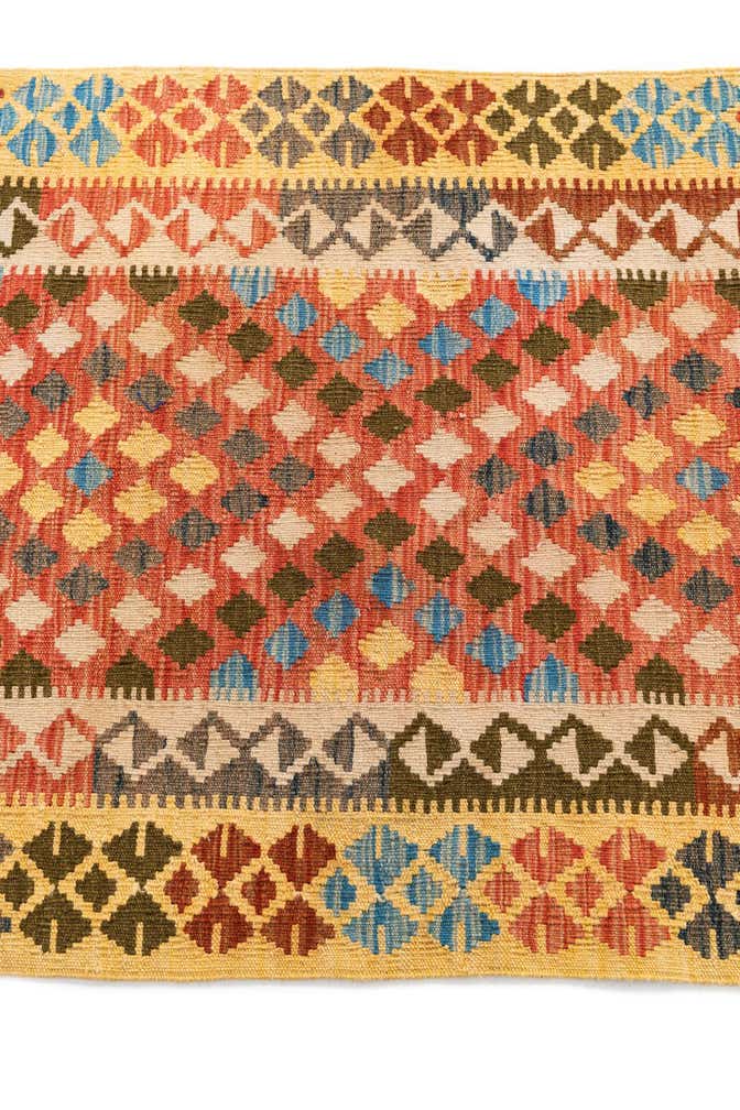 3' 2 x 5' Hand Woven Kilim Maymana Wool Rug
