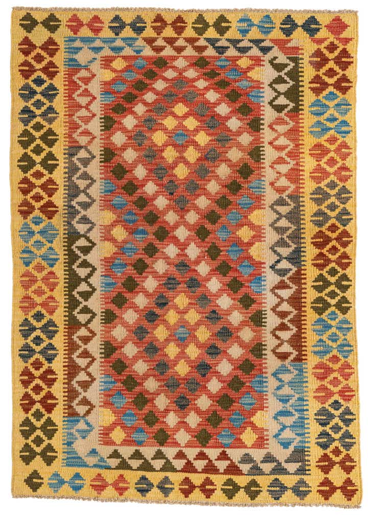 3' 2 x 5' Hand Woven Kilim Maymana Wool Rug