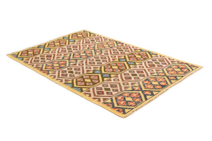 3' 4 x 5' Hand Woven Kilim Maymana Wool Rug