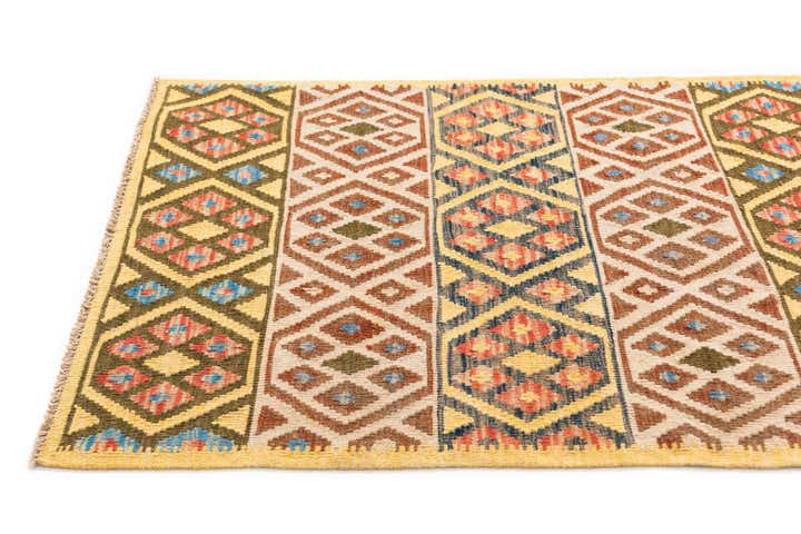 3' 4 x 5' Hand Woven Kilim Maymana Wool Rug