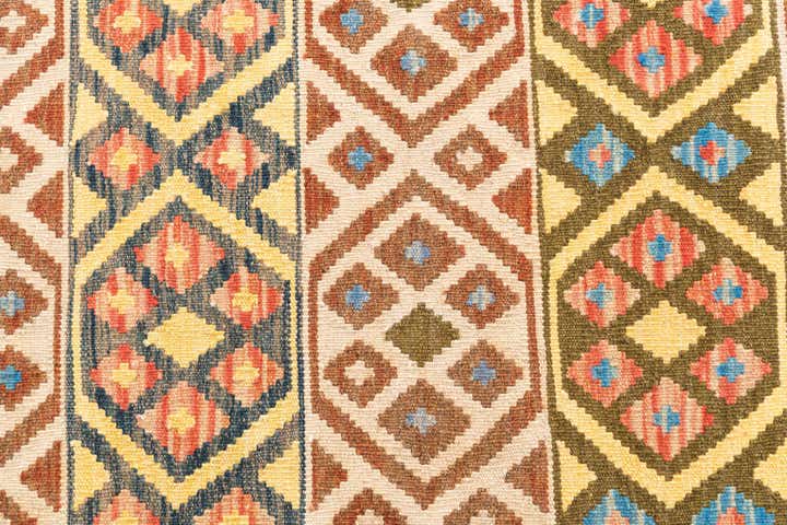 3' 4 x 5' Hand Woven Kilim Maymana Wool Rug