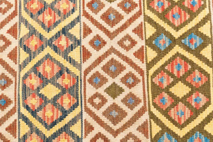 Detail image of 3' 4 x 5' Hand Woven Kilim Maymana Wool Rug