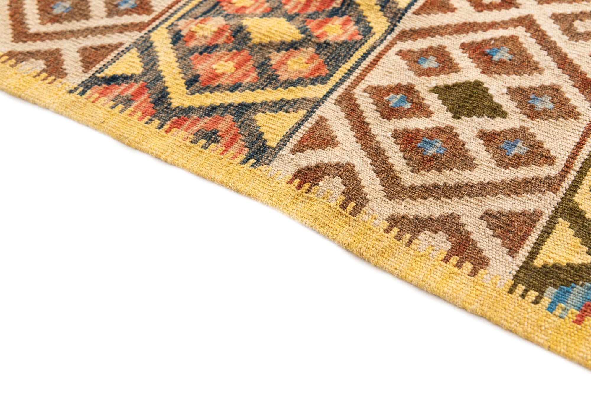3' 4 x 5' Hand Woven Kilim Maymana Wool Rug