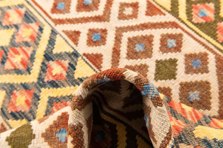 3' 4 x 5' Hand Woven Kilim Maymana Wool Rug