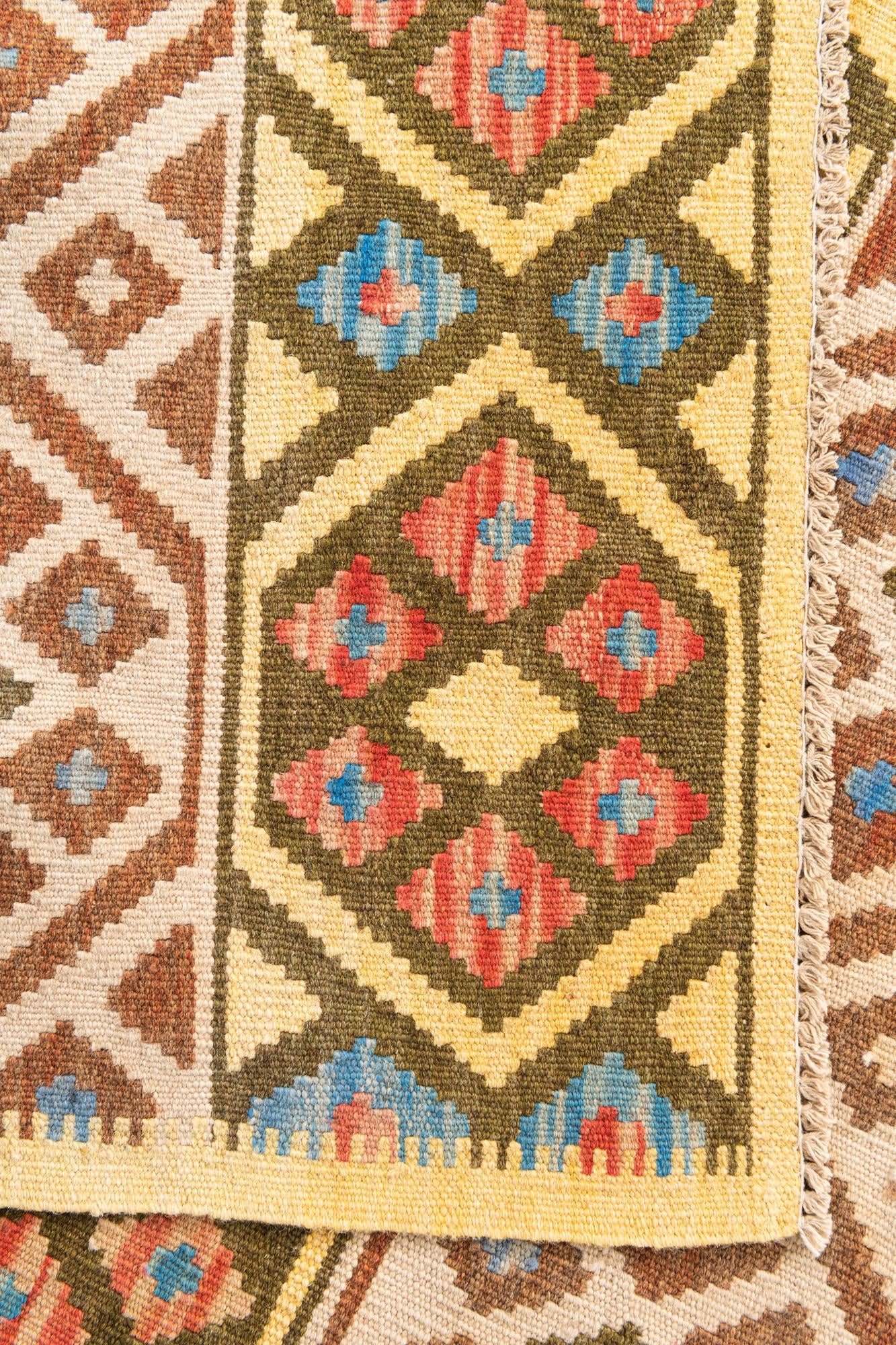 3' 4 x 5' Hand Woven Kilim Maymana Wool Rug