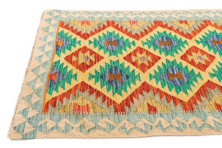3' 1 x 5' Hand Woven Kilim Maymana Wool Rug