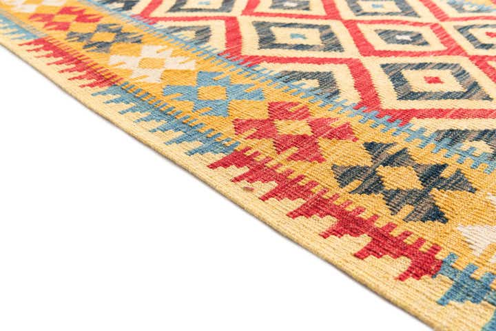 3' 6 x 6' 3 Hand Woven Kilim Maymana Wool Rug