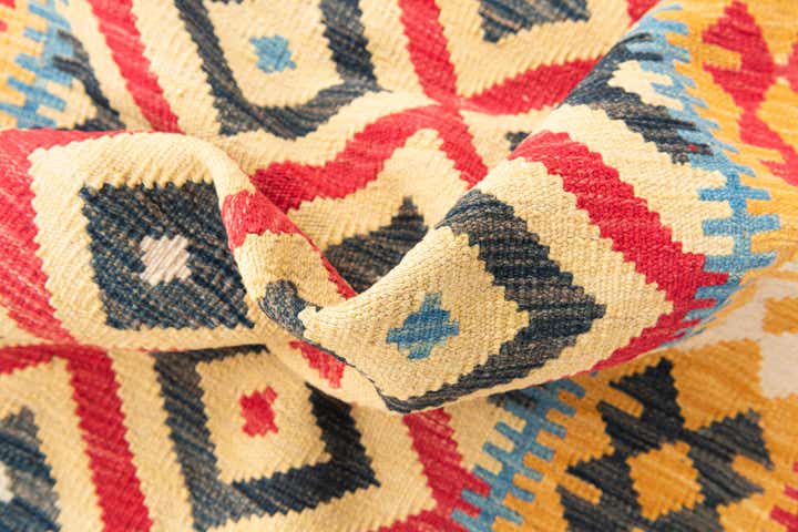 3' 6 x 6' 3 Hand Woven Kilim Maymana Wool Rug