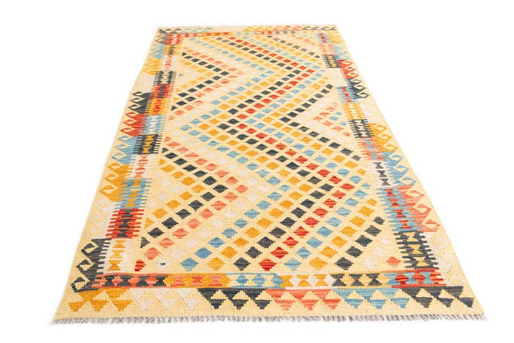 Detail image of 3' 8 x 6' 8 Hand Woven Kilim Maymana Wool Rug