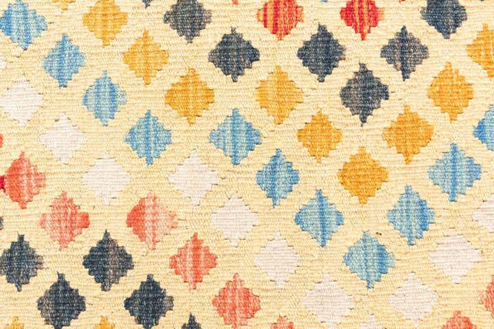 3' 8 x 6' 8 Hand Woven Kilim Maymana Wool Rug