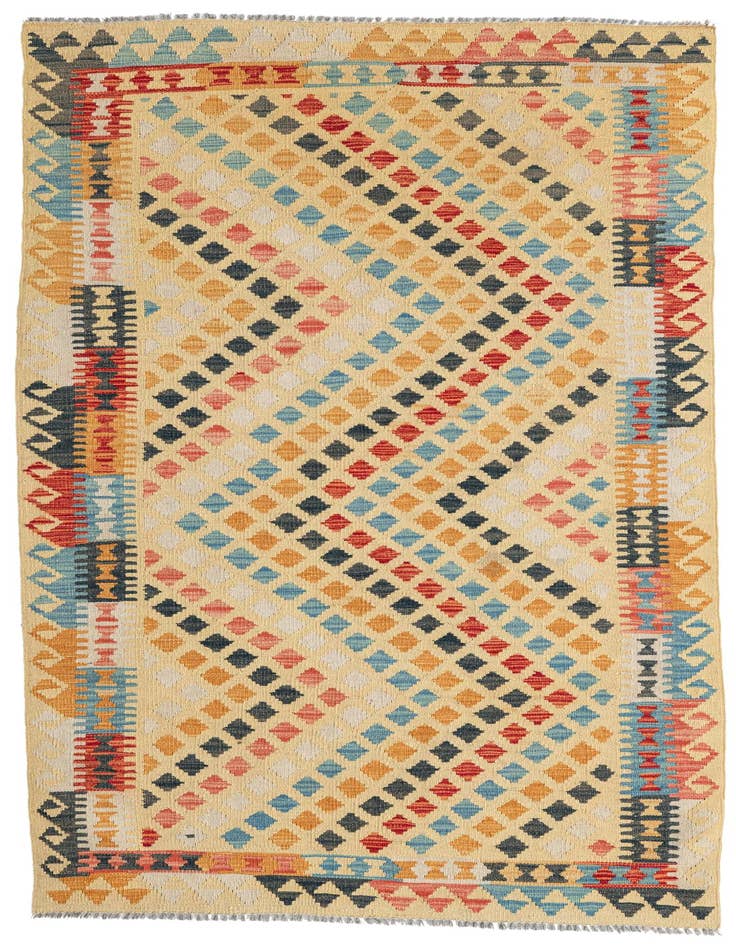 Detail image of 3' 8 x 6' 8 Hand Woven Kilim Maymana Wool Rug