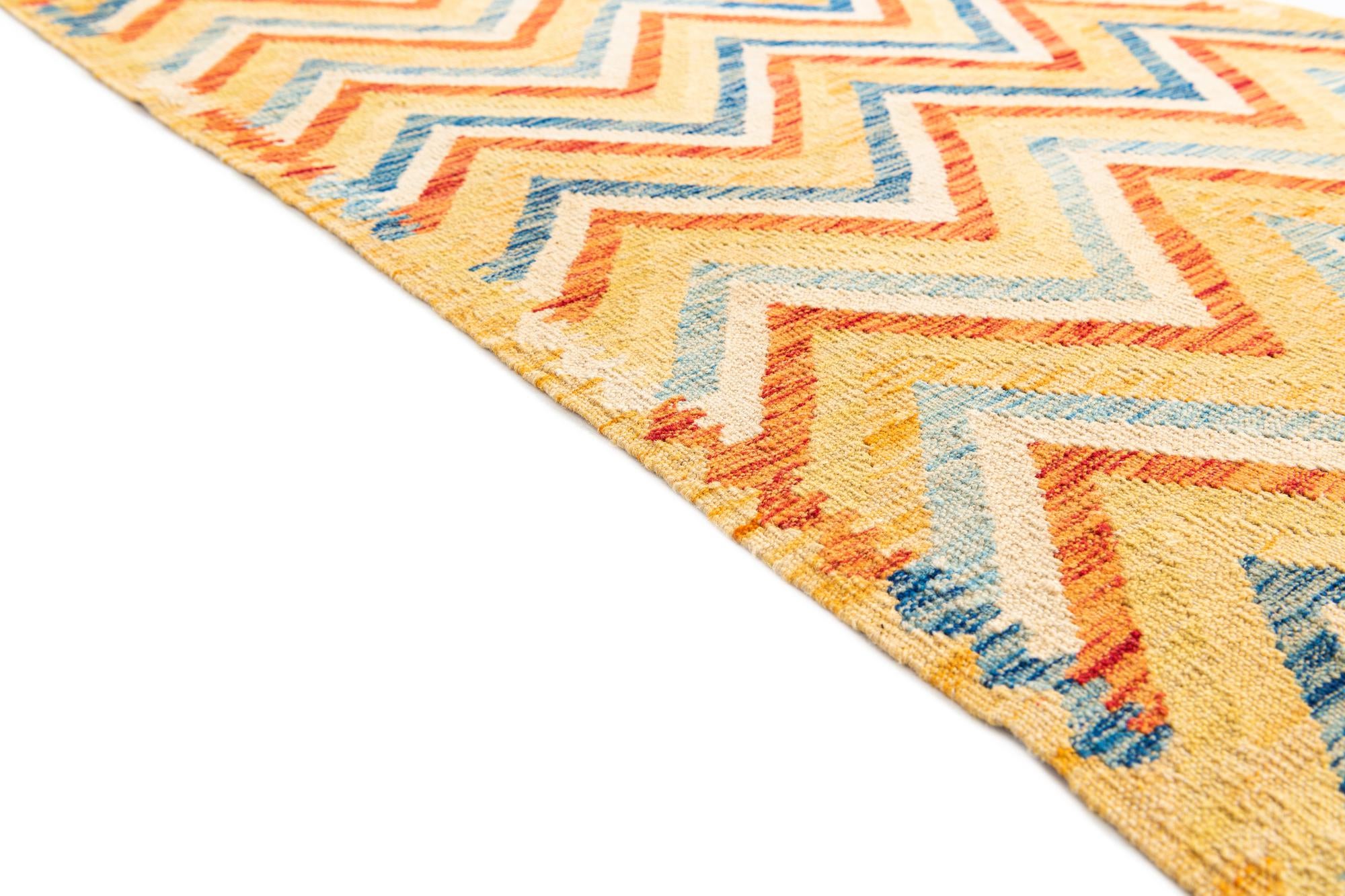 3' 5 x 6' 3 Hand Woven Kilim Maymana Wool Rug