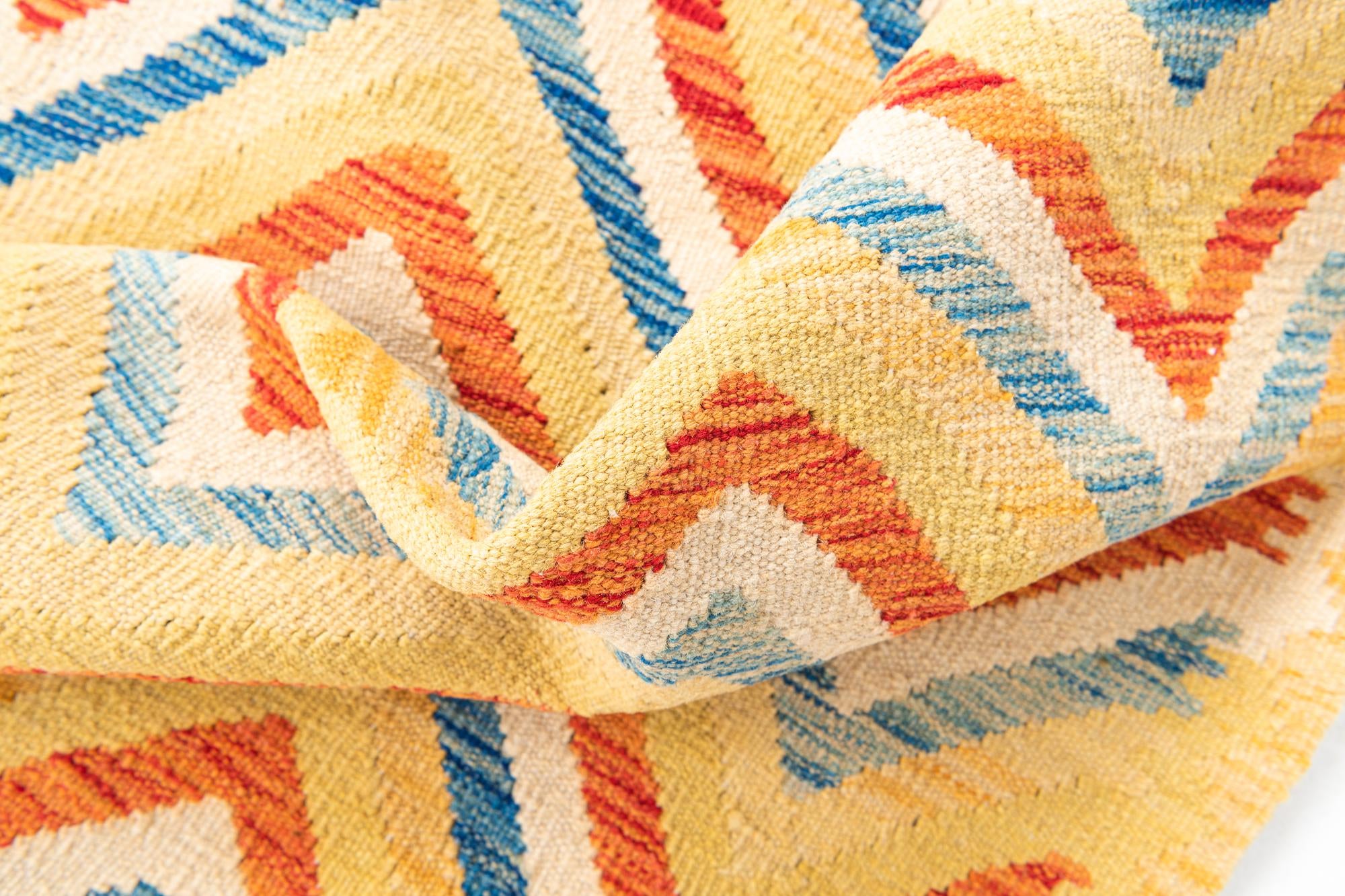 3' 5 x 6' 3 Hand Woven Kilim Maymana Wool Rug