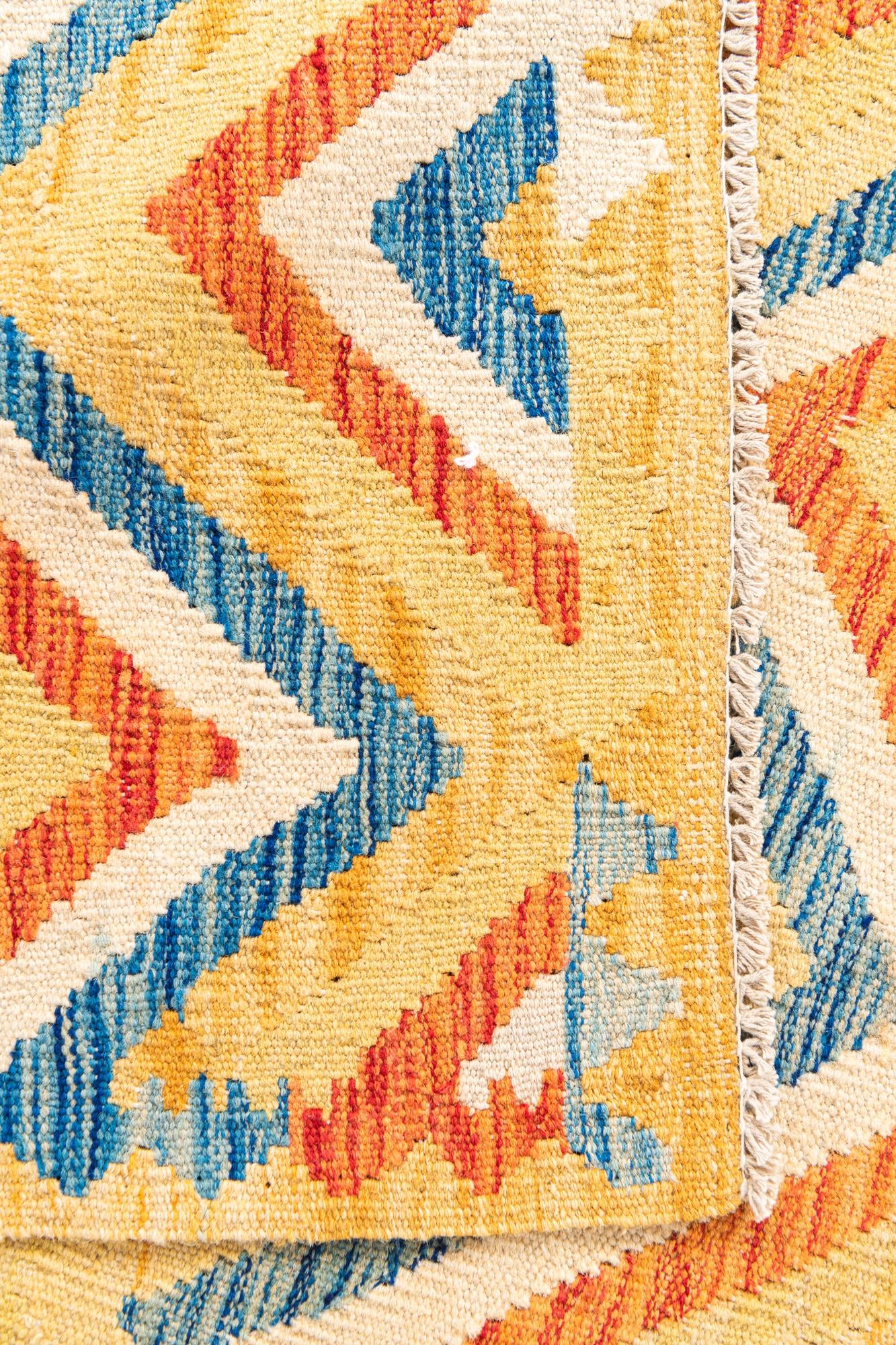 3' 5 x 6' 3 Hand Woven Kilim Maymana Wool Rug