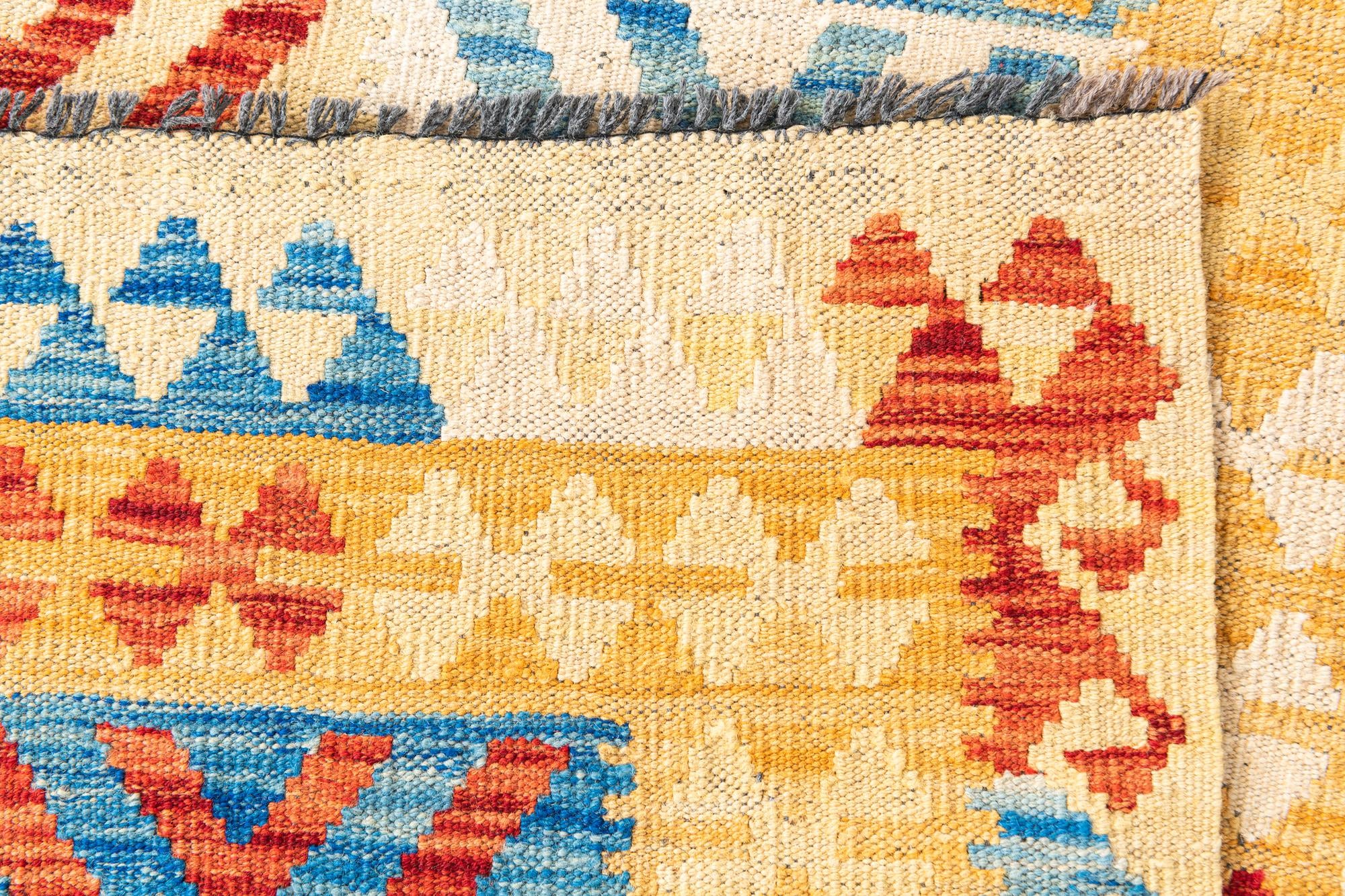 3' 6 x 6' 8 Hand Woven Kilim Maymana Wool Rug