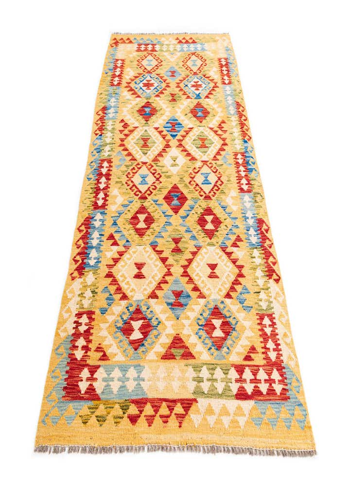 3' 6 x 6' 8 Hand Woven Kilim Maymana Wool Rug