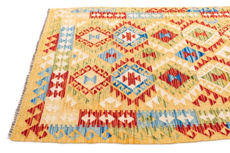 Detail image of 3' 6 x 6' 8 Hand Woven Kilim Maymana Wool Rug