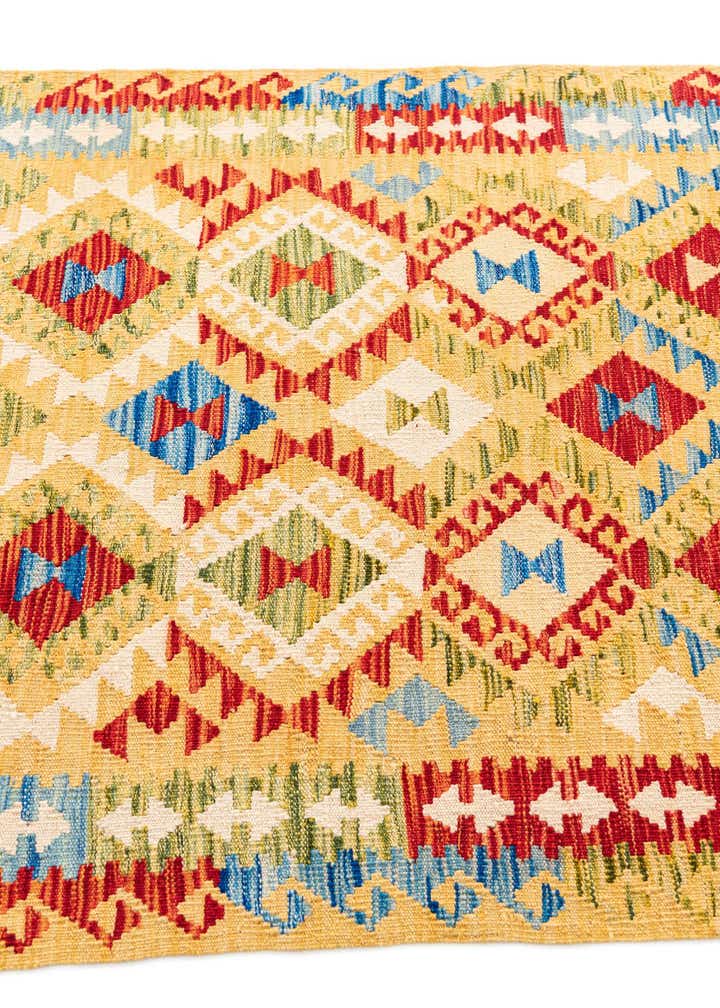 3' 6 x 6' 8 Hand Woven Kilim Maymana Wool Rug
