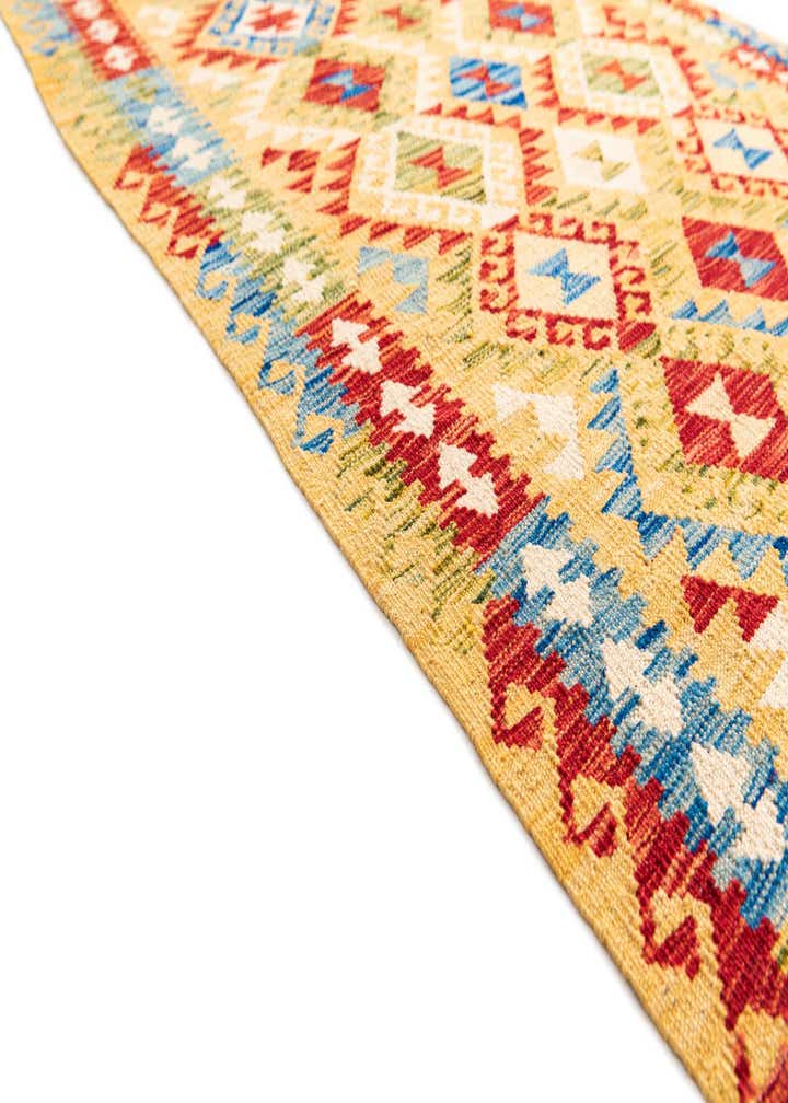 3' 6 x 6' 8 Hand Woven Kilim Maymana Wool Rug