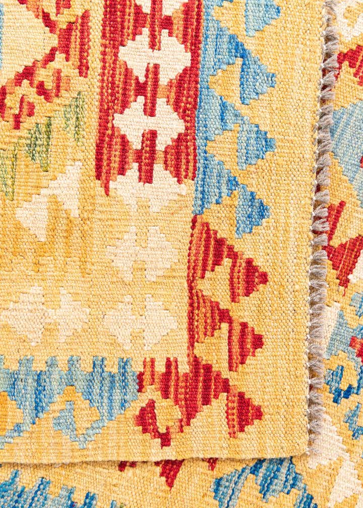 3' 6 x 6' 8 Hand Woven Kilim Maymana Wool Rug